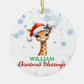 Kerst Zegeningen schattig Giraffe baby Ornament (Voorkant)