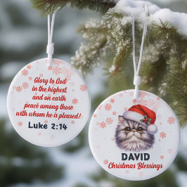 Kerst Zegeningen schattig Perzisch kat Ornament