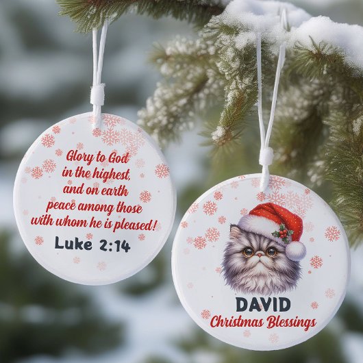 Kerst Zegeningen schattig Perzisch kat Ornament