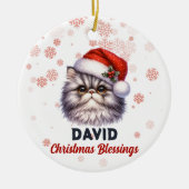 Kerst Zegeningen schattig Perzisch kat Ornament (Voorkant)