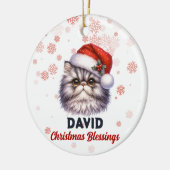 Kerst Zegeningen schattig Perzisch kat Ornament (Links)