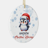 Kerst Zegeningen schattig pinguïn Ornament (Rechts)