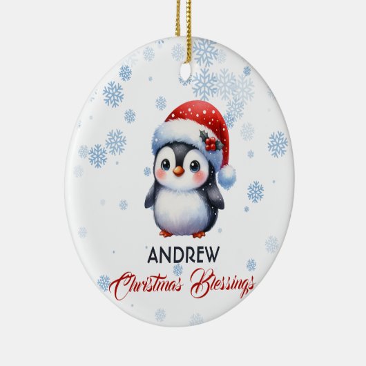 Kerst Zegeningen schattig pinguïn Ornament (Rechts)