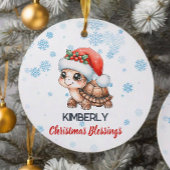 Kerst zegeningen schattig schildpad Ornament
