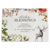 Kerst Zegeningen waterverf gebladerte Vakantie Groot Cadeauzakje (Voorkant)