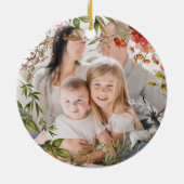 Kerst Zegeningen waterverf gebladerte Vakantie Keramisch Ornament (Achterkant)