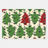 Kerst Zeiler Anker Nautisch Patroon Vakantie Inpakpapier Vel (Voorkant 2)