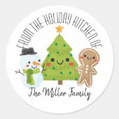 Kerst zelfgemaakte baketiketten ronde sticker (Voorkant)