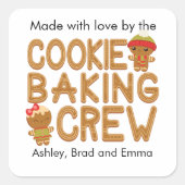 Kerst zelfgemaakte baketiketten vierkante sticker (Voorkant)