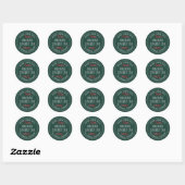 Kerst Zelfgemaakte Cranberryjam Donkergroen Ronde Sticker (Vel)