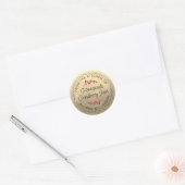 Kerst Zelfgemaakte Cranberryjam Goud Ronde Sticker (Envelop)