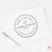 Kerst Zelfgemaakte Jam Groenelementen Ronde Sticker (Envelop)