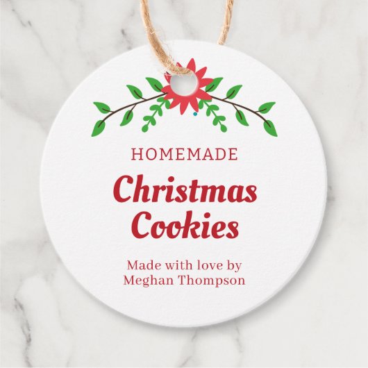 Kerst zelfgemaakte koekjes cadeaukaart bedankjes labels (Voorkant)