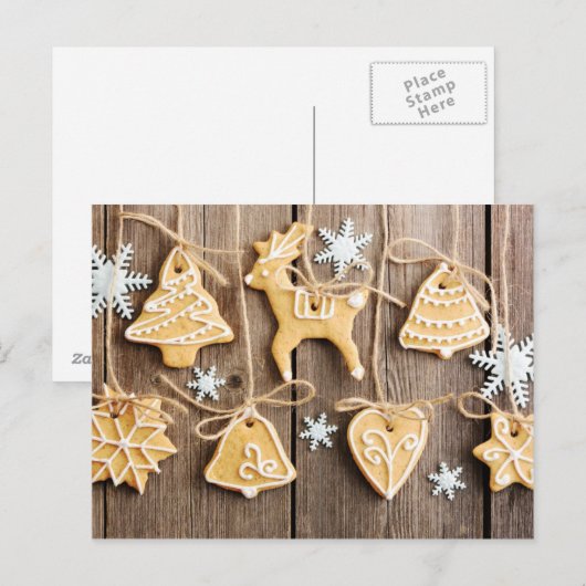 Kerst zelfgemaakte peperkoekjes feestdagenkaart (Voorkant / Achterkant)