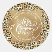 Kerst Zelfgemaakte Vakantie Bakken Luipaard Ronde Sticker (Voorkant)