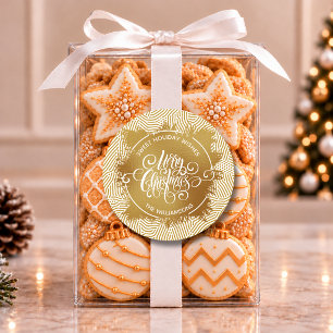 Kerst Zelfgemaakte Vakantiebakkerij Goud Ronde Sticker