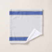 Kerst Zilver Bling Sneeuwvlokken met Wit Blauw Bad Handdoek (Wasdoekje)