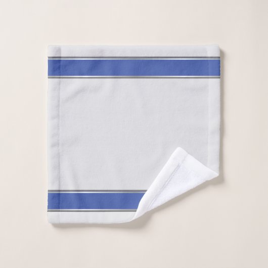 Kerst Zilver Bling Sneeuwvlokken met Wit Blauw Bad Handdoek (Wasdoekje)