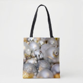 Kerst Zilver Decor Babubles Tote Bag (Voorkant)