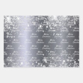 Kerst zilver glitter inpakpapier vel (Voorkant 2)