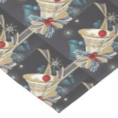 Kerst Zilver Goud Turquoise Bellen Gouden Lint Medium Tafelloper (Hoek)