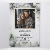 Kerst Zilver Magie Winter Minimaal Gepersonaliseer Drieluik Uitnodiging (Binnenkant midden)