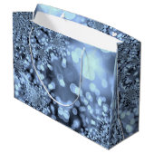 Kerst Zilverblauwe Sneeuwvlok Groot Cadeauzakje (Achterkant Gekanteld)