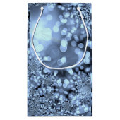 Kerst Zilverblauwe Sneeuwvlok Klein Cadeauzakje (Achterkant)