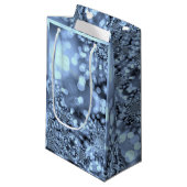 Kerst Zilverblauwe Sneeuwvlok Klein Cadeauzakje (Voorkant Gekanteld)