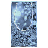 Kerst Zilverblauwe Sneeuwvlok Klein Cadeauzakje (Voorkant)