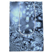 Kerst Zilverblauwe Sneeuwvlok Medium Cadeauzakje (Achterkant)