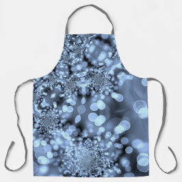 Kerst Zilverblauwe Sneeuwvlok Schort