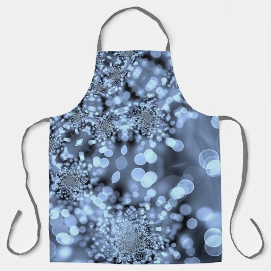 Kerst Zilverblauwe Sneeuwvlok Schort (Voorkant)