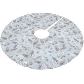 Kerst, zilverdraden, wit, sneeuwvlokken, winter kerstboom rok (Gekanteld)