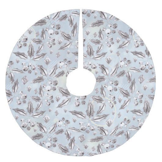 Kerst, zilverdraden, wit, sneeuwvlokken, winter kerstboom rok (Voorkant)