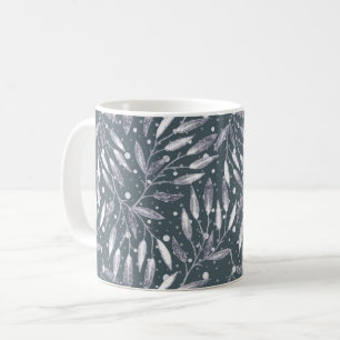 Kerst, zilverdraden, wit, sneeuwvlokken, winter koffiemok