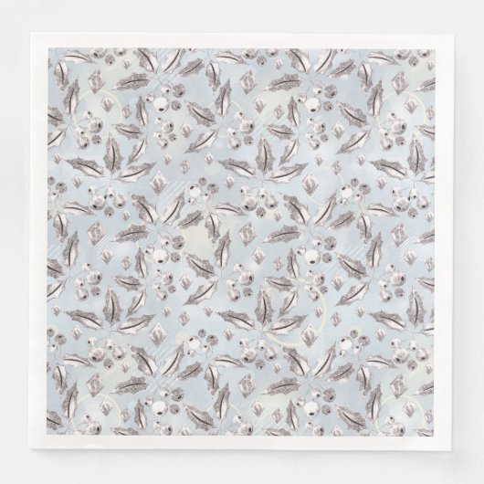 Kerst, zilverdraden, wit, sneeuwvlokken, winter servet (Voorkant)