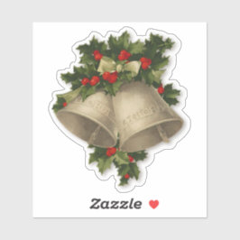 Kerst Zilveren Bellen Antiek Victoriaans Muziek  Sticker