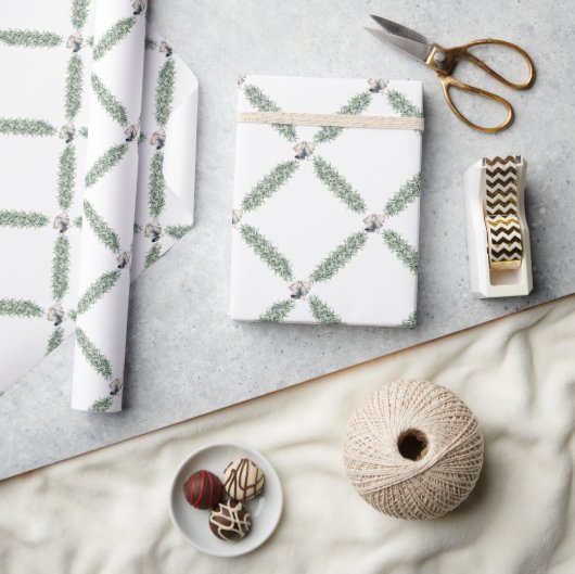 Kerst Zilveren Bellen Guirlande Cadeaupapier (Crafts)