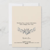 Kerst Zilveren Blad Krans Lijst Foto Feestdagenkaart (Achterkant)