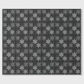 Kerst zilveren sprankelende sneeuwvlokken cadeaupapier (Vlak)