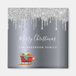 Kerst: zilverglitter magneet