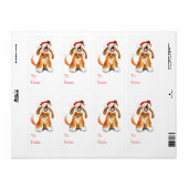 Kerst zingende hond cadeau label (van en naar) (Full Sheet)
