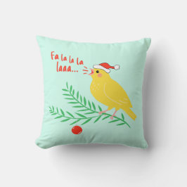 Kerst Zingende Kanarie Kussen