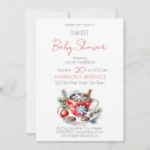 Kerst zoete baby shower theefeest sjabloon kaart (Voorkant)