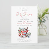 Kerst zoete baby shower theefeest sjabloon kaart (Staand voorkant)