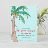 Kerst Zomer Feest Palmboom Feest Kaart (Staand voorkant)