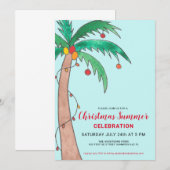 Kerst Zomer Feest Palmboom Feest Kaart (Voorkant / Achterkant)