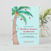 Kerst Zomer Feest Palmboom Feest Kaart (Staand voorkant)