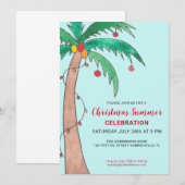 Kerst Zomer Feest Palmboom Feest Kaart (Voorkant / Achterkant)